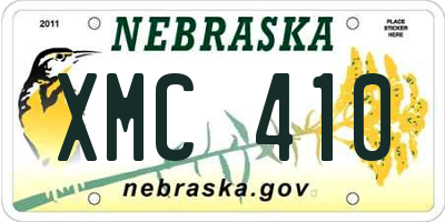 NE license plate XMC410