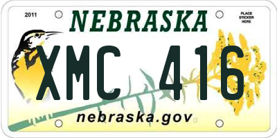 NE license plate XMC416