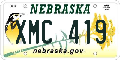 NE license plate XMC419