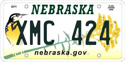 NE license plate XMC424