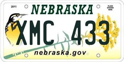 NE license plate XMC433