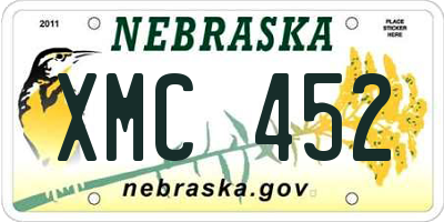 NE license plate XMC452