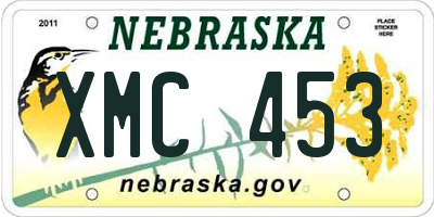 NE license plate XMC453