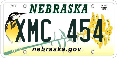 NE license plate XMC454