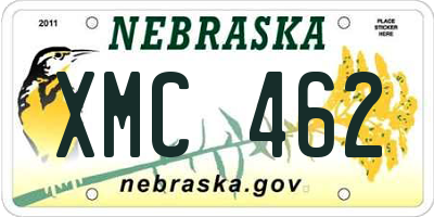 NE license plate XMC462