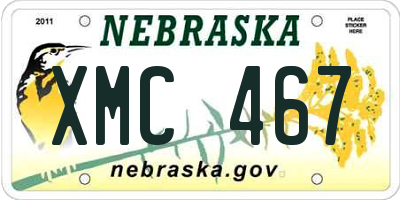 NE license plate XMC467