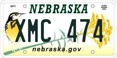 NE license plate XMC474