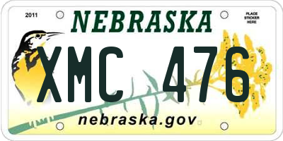 NE license plate XMC476