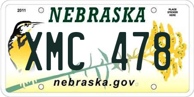 NE license plate XMC478