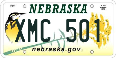 NE license plate XMC501