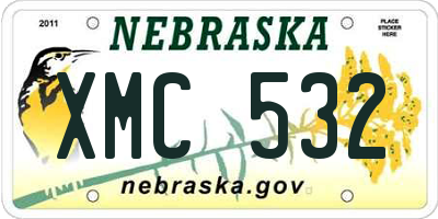 NE license plate XMC532