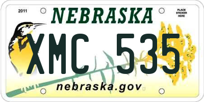 NE license plate XMC535