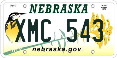 NE license plate XMC543