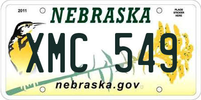 NE license plate XMC549
