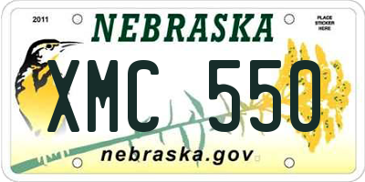 NE license plate XMC550
