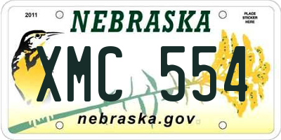 NE license plate XMC554