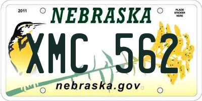 NE license plate XMC562