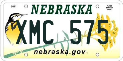 NE license plate XMC575