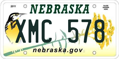 NE license plate XMC578