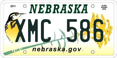 NE license plate XMC586