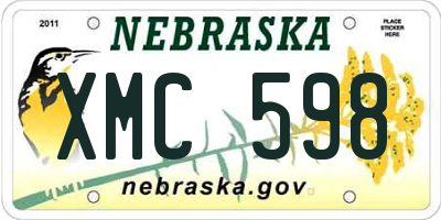 NE license plate XMC598