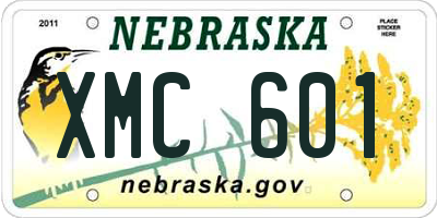 NE license plate XMC601