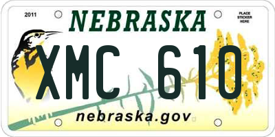 NE license plate XMC610