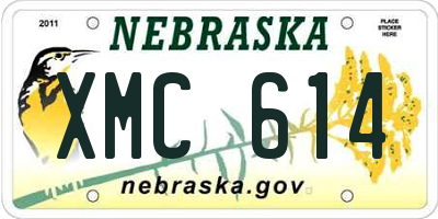 NE license plate XMC614