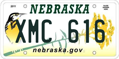 NE license plate XMC616