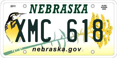 NE license plate XMC618