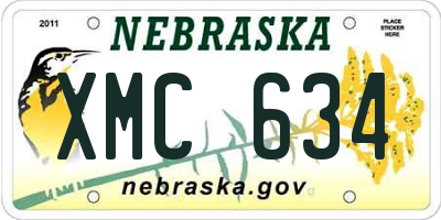 NE license plate XMC634