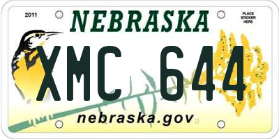 NE license plate XMC644