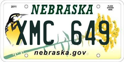 NE license plate XMC649
