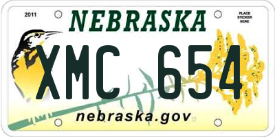 NE license plate XMC654
