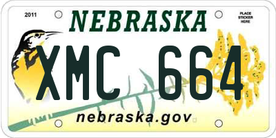 NE license plate XMC664