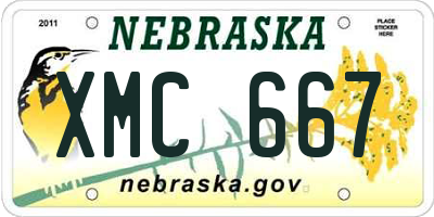 NE license plate XMC667