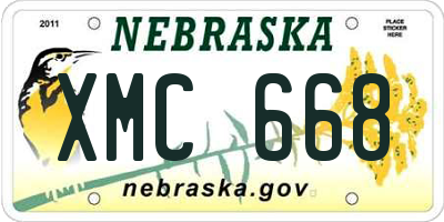 NE license plate XMC668