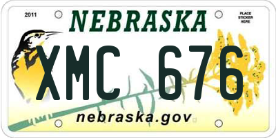 NE license plate XMC676