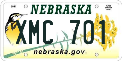 NE license plate XMC701
