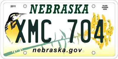 NE license plate XMC704
