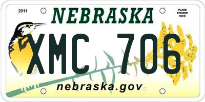 NE license plate XMC706