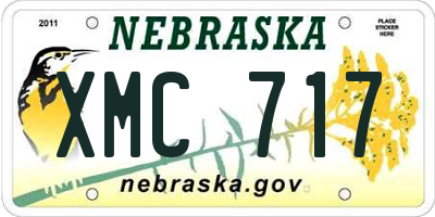 NE license plate XMC717