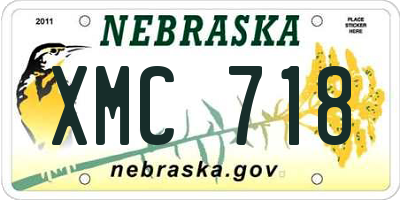 NE license plate XMC718