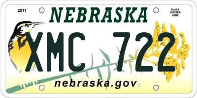 NE license plate XMC722