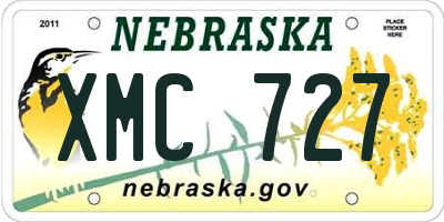 NE license plate XMC727