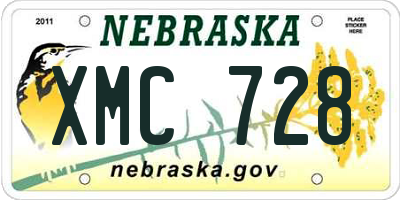NE license plate XMC728