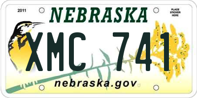 NE license plate XMC741