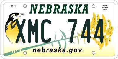 NE license plate XMC744