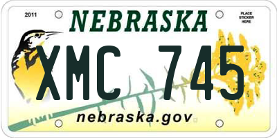 NE license plate XMC745