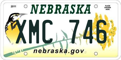 NE license plate XMC746